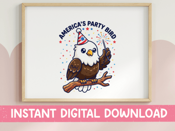 America's Party Bird Circular Eagle: A Patriotic Badge for Every Project