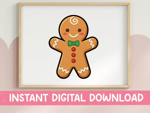 Charming Your Holiday Designs with the Cute Kawaii Gingerbread Man Sticker