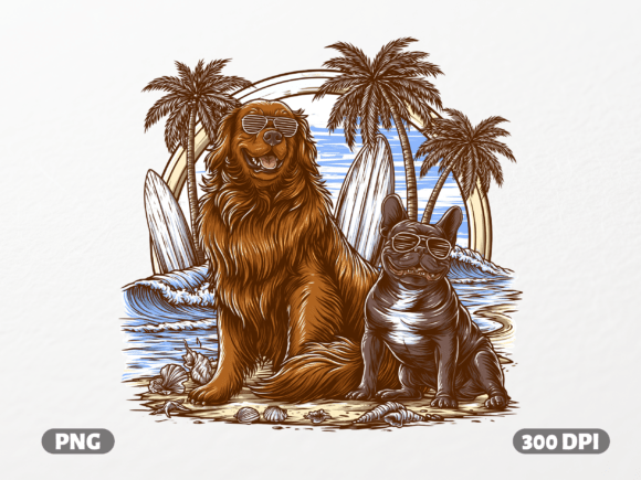 Cool Dogs Summer Beach PNG: Capture Effortless Summer Style