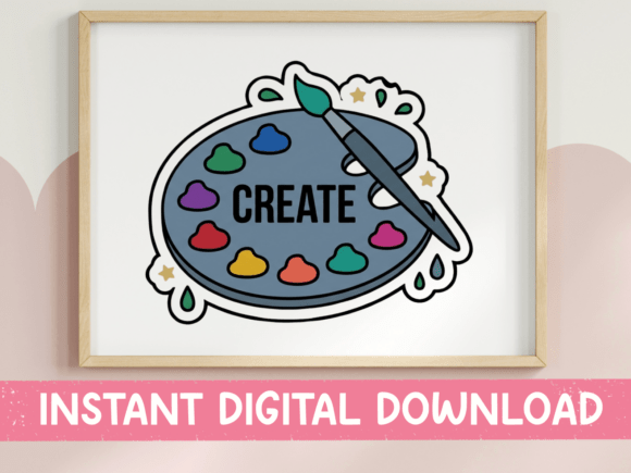 Create Paint Palette Artist Sticker: A Digital Design Asset for Makers
