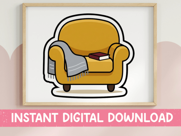 Embrace the Cozy: The Reading Chair Armchair Cozy Sticker
