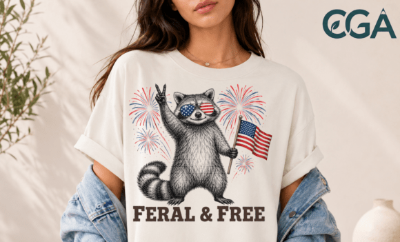 Feral and Free Patriotic Raccoon PNG: Unleash Your 4th of July Spirit
