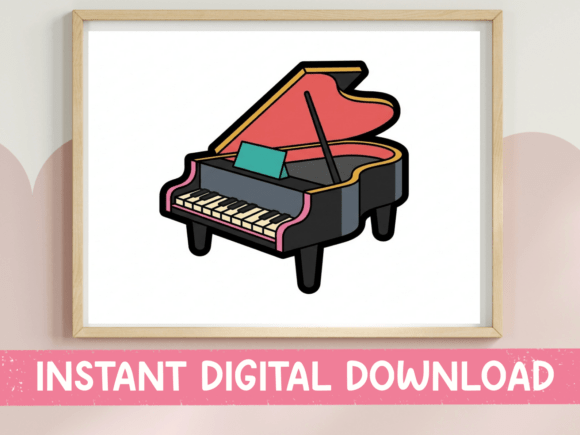 Grand Piano Cartoon Clipart: Bold Artistry for Music Brands