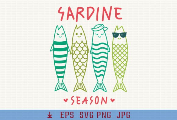 Hand Drawn Line Summer PNG Sardine SVG: A Fresh Catch for Your Designs