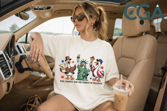 Honk for History: The Funny Patriotic Goose PNG Design