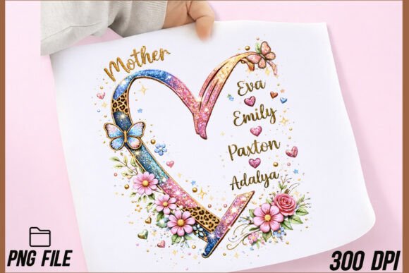 Mom Mama PNG, Mother's Day Heart PNG
