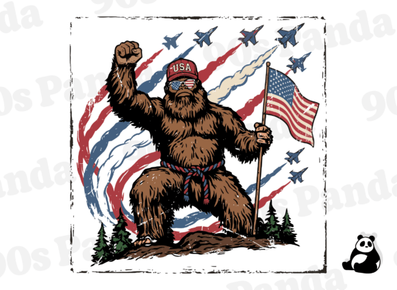 Patriotic Bigfoot PNG: Your Ultimate 4th of July Design Asset