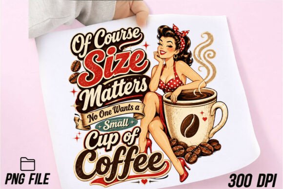 Size Matters Coffee Retro Sublimation: Bold Vintage Design