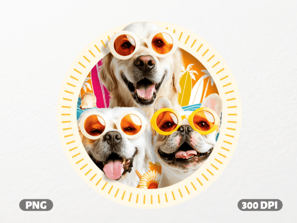 Summer Dog Squad Beach PNG: Instant Vacation Vibes