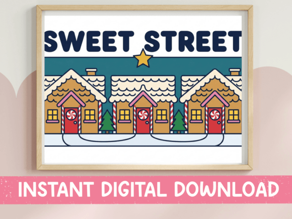 Sweet Street Gingerbread Village: A Festive Design Asset