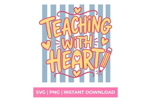Teaching with Heart Retro Pencil SVG: A Designer's Take on This Charming Asset